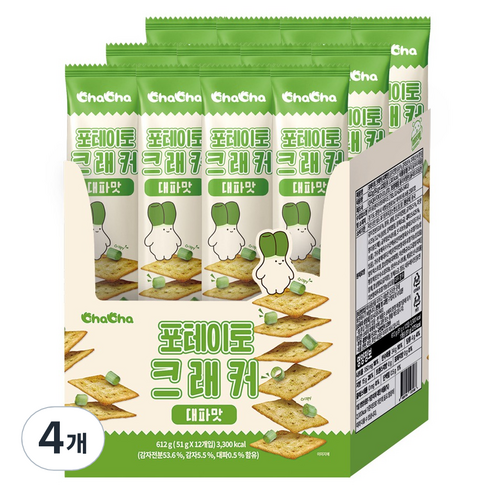 챠챠 포테이토 크래커 대파맛 12p, 4개, 612g