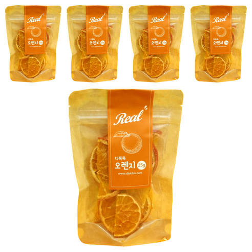 디톡톡 반달 실속형 건조 오렌지, 50g, 1개입, 5개