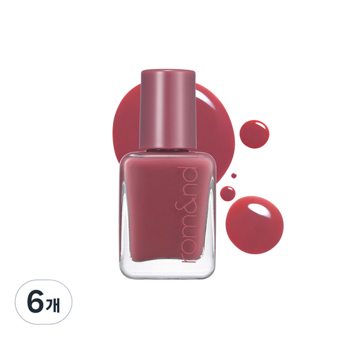 롬앤 무드 페블 네일 컬러 매니큐어 7ml, 02 로지 시럽, 7g, 6개