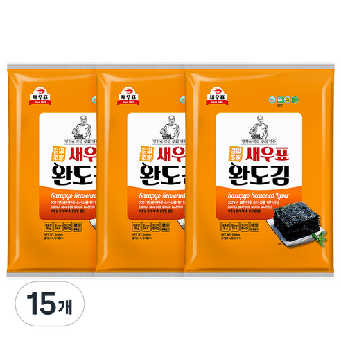 새우표 완도 오리지널 전장김, 25g(1개), 15개