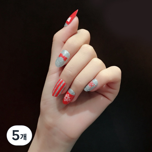 이코 네일스티커 QB677, 라이트패턴, 5개