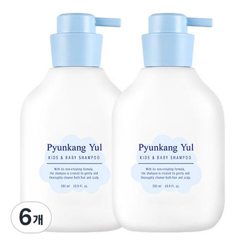 편강율 키즈 앤 베이비 샴푸 베이비파우더향, 590ml, 6개