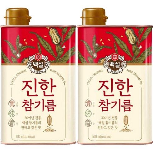 백설 진한 참기름, 500ml, 2개