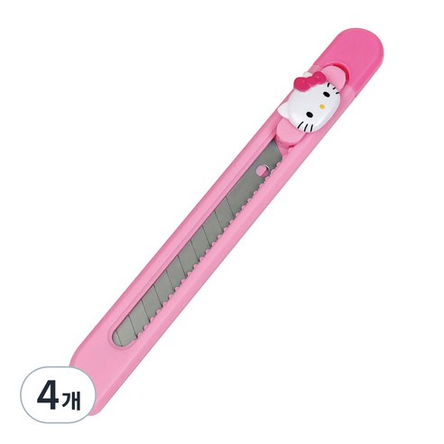 바이하츠 헬로키티 포켓 컷터칼 소, 핑크, 4개