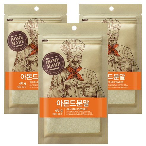 [큐원] 홈메이드 아몬드 분말, 60g, 3개