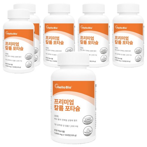 헬로바이오 프리미엄 칼륨 포타슘 120g, 6개, 120정
