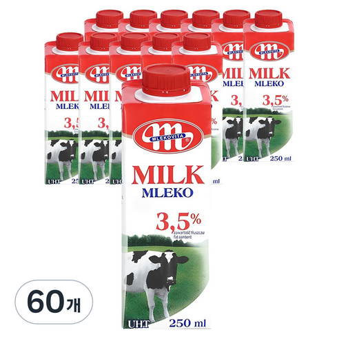 믈레코비타 3.5% 멸균우유, 250ml, 60개