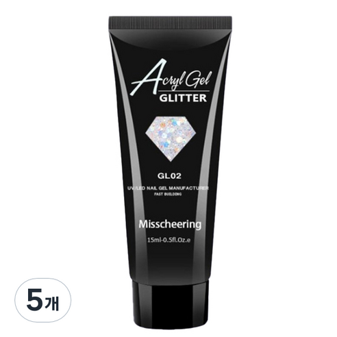 고고블랑 네일연장 글리터 폴리젤 15ml, GL02, 5개