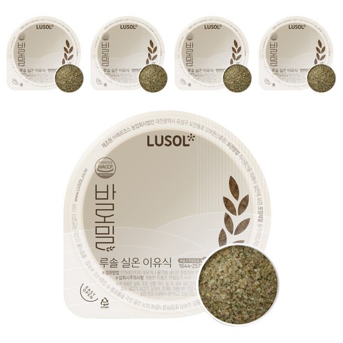 루솔 실온 이유식 바로밀, 혼합맛(한우/청경채), 120g, 5개