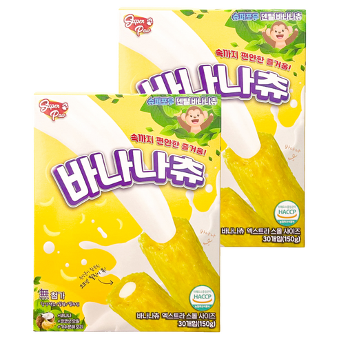 슈퍼포우 강아지 바나나츄 덴탈껌, 바나나, 150g, 2개