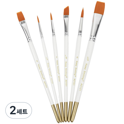 킵스마일링 시토닉 유화 아크릴화 붓 6종 세트, 2세트