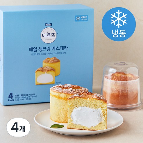 데르뜨 매일 생크림 카스테라 4개입 (냉동), 4개, 440g