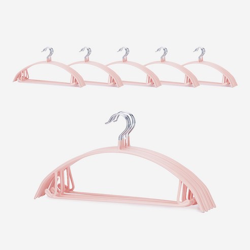 진심감성 어깨뿔 방지 논슬립 옷걸이, 베이비핑크, 30개