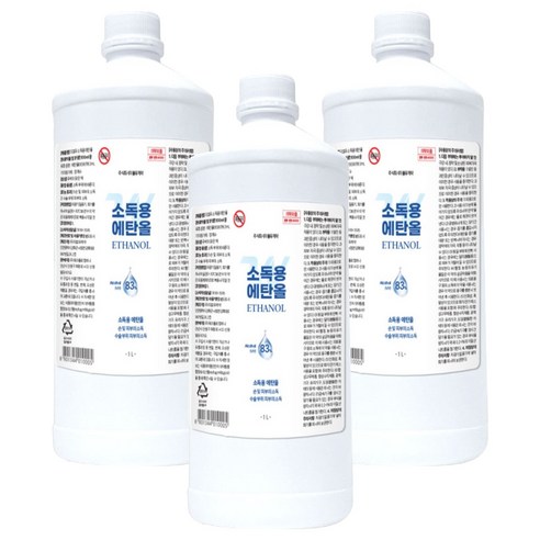 더블유제약 소독용 에탄올, 3개, 1L