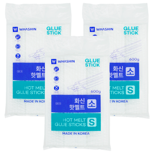 화신 핫멜트 글루 스틱 소 7mm 600g, 3개