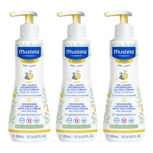 무스텔라 너리싱 클렌징 젤 위드 콜드 크림 탑투토워시, 300ml, 3개