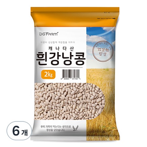대구농산 흰강낭콩, 2kg, 6개