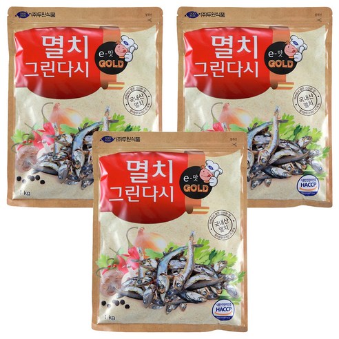 두원식품 멸치 그린다시, 1kg, 3개