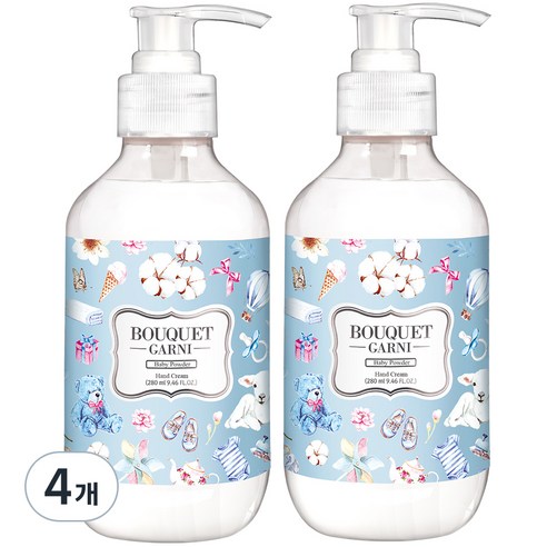 부케가르니 딥 모이스처 핸드크림 베이비파우더, 280ml, 4개