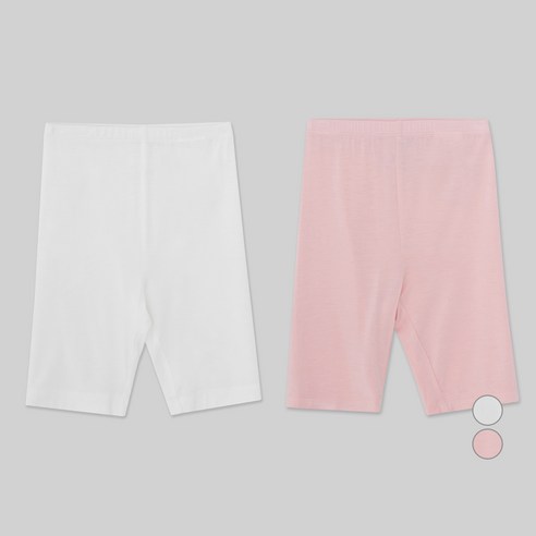 롤리트리 아동용 찰랑 레이온 스판 5부 레깅스 2p 세트