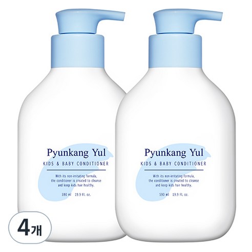 편강율 키즈 앤 베이비 컨디셔너 베이비파우더향, 590ml, 4개