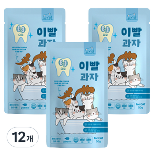 킴스패밀리 고양이 이빨과자, 요로케어, 50g, 12개