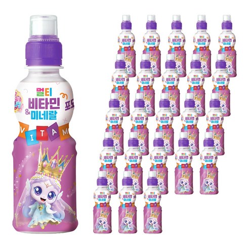 웅진 캐치티니핑 멀티비타민 미네랄 음료 포도맛, 200ml, 24개