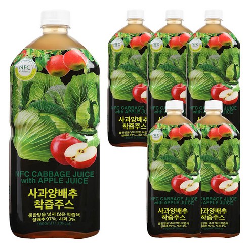 파모빗 NFC 착즙 사과양배추즙, 1L, 6개