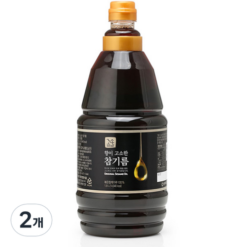 꼬손 향이 고소한 참기름, 2개, 1.8L