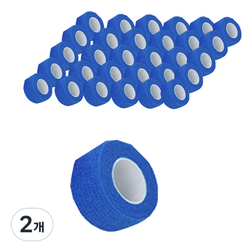 하이가이 고탄력 자가점착 코바 탄력 테이핑 압박붕대 블루 5cm, 2개, 24개입