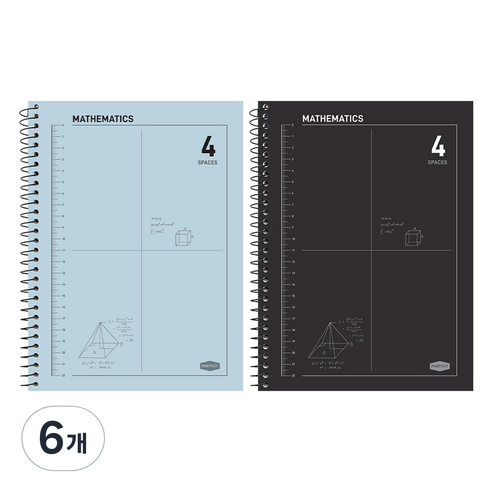 핑크풋 3000 4분할 수학 연습장, 랜덤발송, 6개