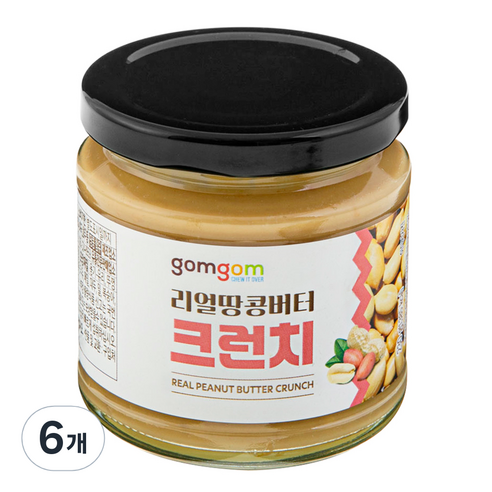 곰곰 리얼 땅콩버터 크런치, 230g, 6개