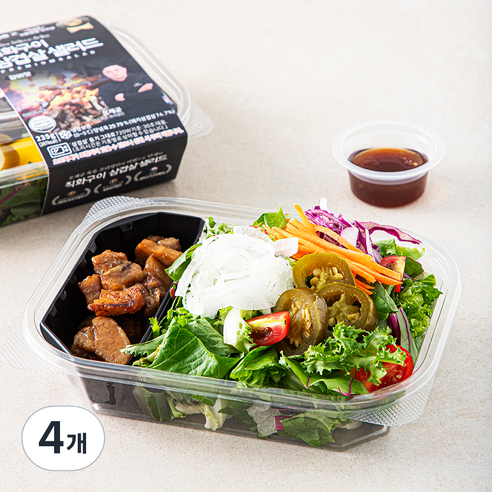 All바른농장 직화구이 삼겹살 샐러드 갈비맛, 235g, 4개