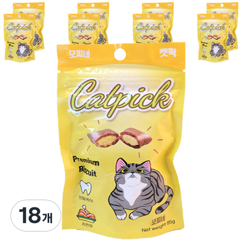 모찌네 고양이 프리미엄 캣픽 비스켓 치킨 85g, 치킨맛, 18개