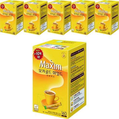 맥심 모카골드 마일드 커피 믹스, 160개입, 6박스
