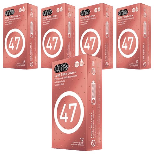 care 47 롱 러브 도트형 Thick 0.08mm 일반형 콘돔, 5개, 12개입