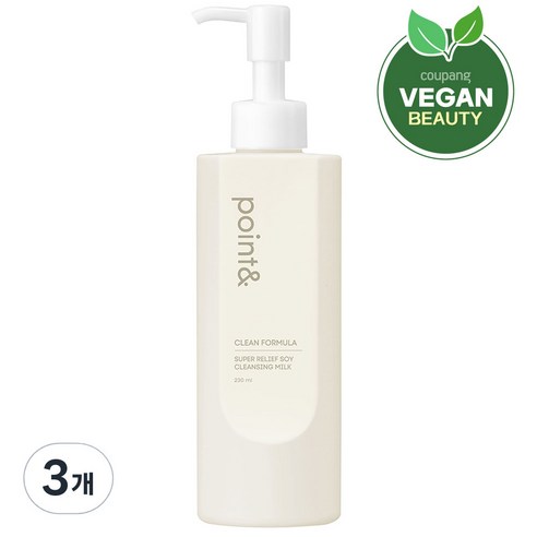 포인트앤 저자극 소이 클렌징 밀크, 230ml, 3개