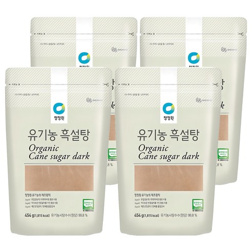 청정원 유기농 흑설탕, 454g, 4개