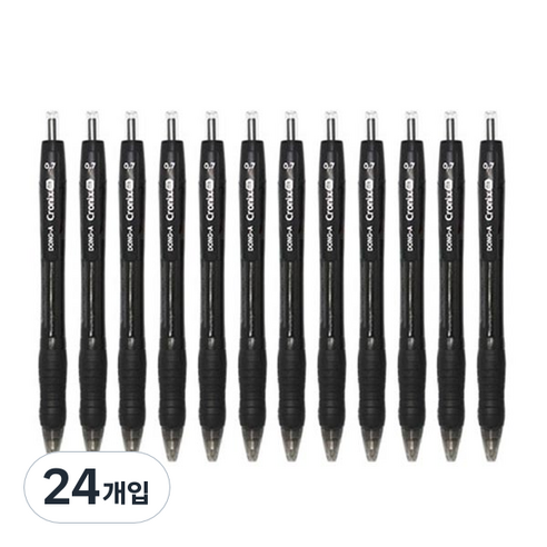 동아 유성펜 크로닉스DX 흑색 0.7mm, 블랙, 24개입