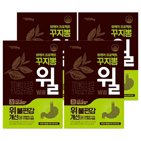 에치와이 위케어 프로젝트 꾸지뽕 윌 15p, 270ml, 4개