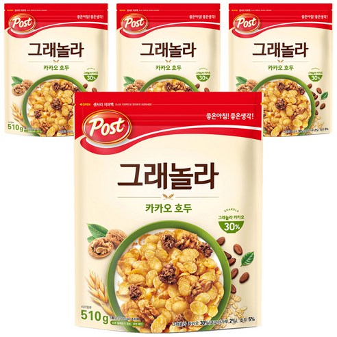 포스트 동서 카카오 호두, 510g, 4개