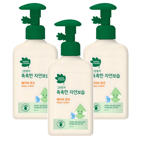 그린핑거 촉촉한 자연보습 베이비로션, 320ml, 3개