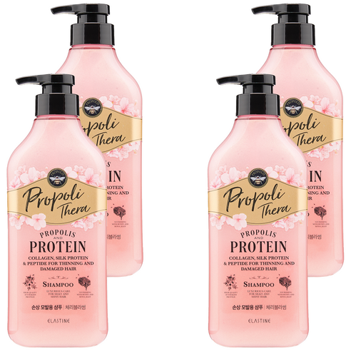 엘라스틴 프로폴리테라 손상모발용 단백질 영양 샴푸 체리블라썸 향, 4개, 500ml