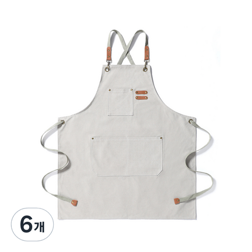 금깨비 바리스타 앞치마, 아이보리, 6개