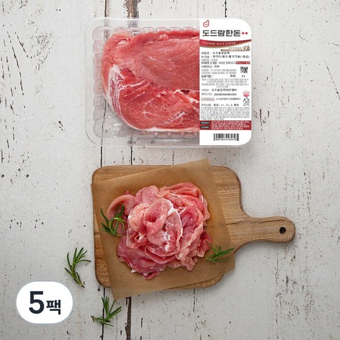 도드람한돈 1등급 뒷다리살 불고기용 (냉장), 800g, 5팩