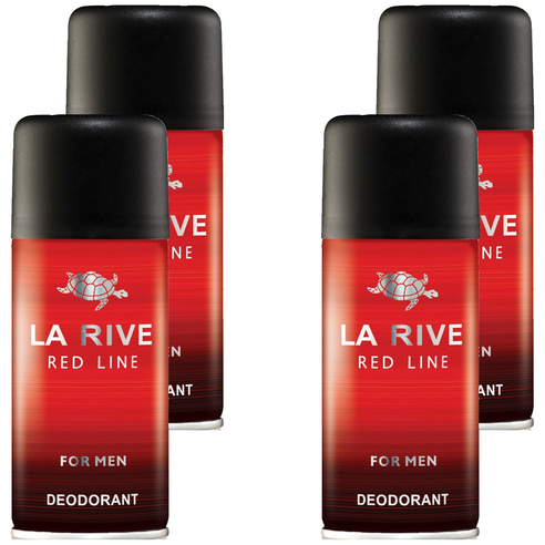 라리브 남성용 레드라인 퍼퓸 데오드란트, 150ml, 4개