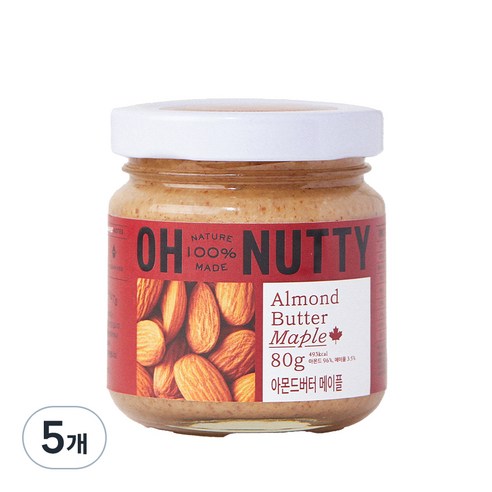 오넛티 아몬드버터 메이플, 80g, 5개