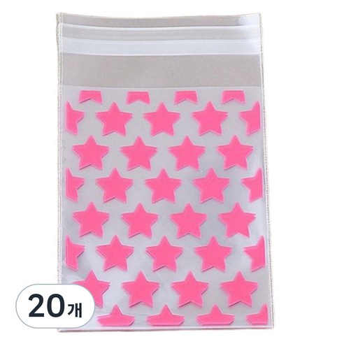 올하이 포카 포장 용품 스타 포토카드 스티커 슬리브 포장봉투 8 x 13 cm, 20개, 스타핑크