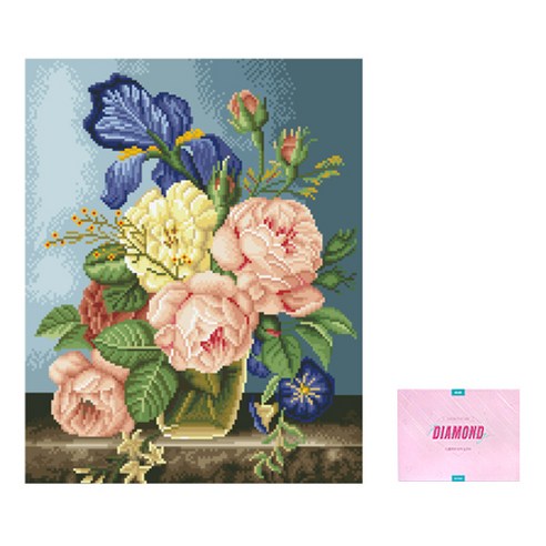 디클레어 액자 캔버스형 보석십자수 DIY 키트 40 x 50 cm, 1세트, 모란의 추억