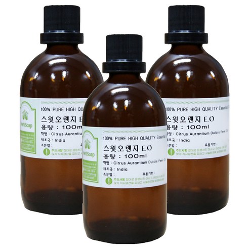 허브솝 스윗오렌지 에센셜 오일 100ml, 3개